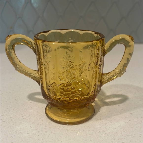 Amber Glass Double-Handled Cup - Picture 2 of 2